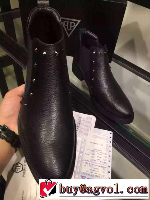 貴重品　2015秋冬 philipp plein フィリッププレイン 快適ハイトップシューズ 革靴
