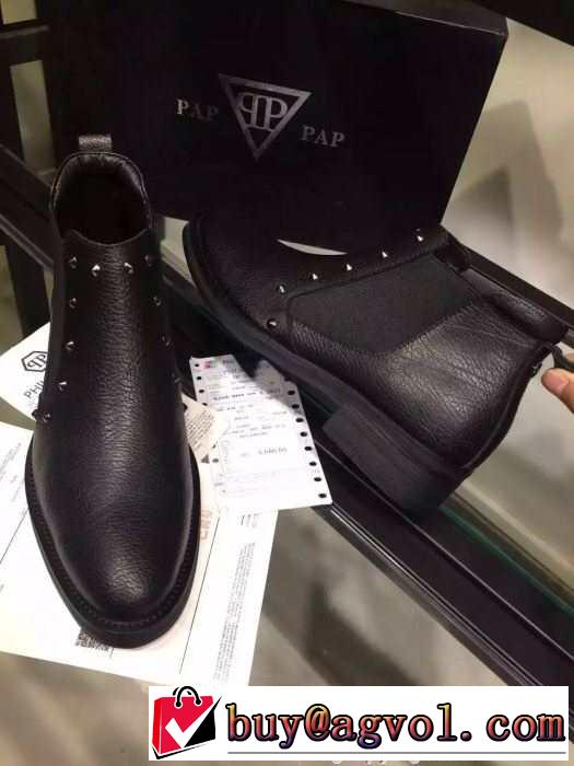 貴重品　2015秋冬 philipp plein フィリッププレイン 快適ハイトップシューズ 革靴
