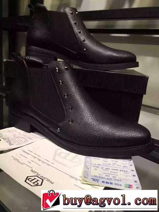 貴重品　2015秋冬 philipp plein フィリッププレイン 快適ハイトップシューズ 革靴