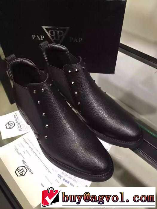 貴重品　2015秋冬 philipp plein フィリッププレイン 快適ハイトップシューズ 革靴