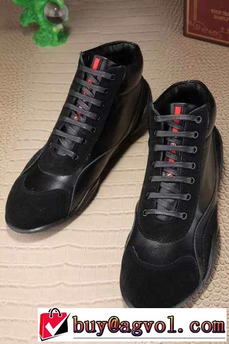 絶賛軽いハイカットスニーカー PRADA プラダ  抗菌?防臭加工 2色可選