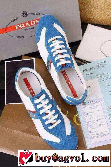 軽量化 2015 PRADA プラダ スニーカー 疲れにくい 2色可選
