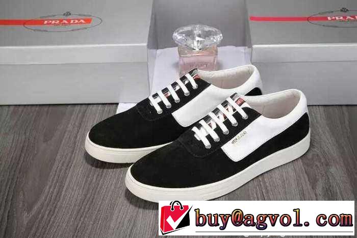 運動系 2015 PRADA プラダ カジュアルシューズ 2色可選 抗菌?防臭加工