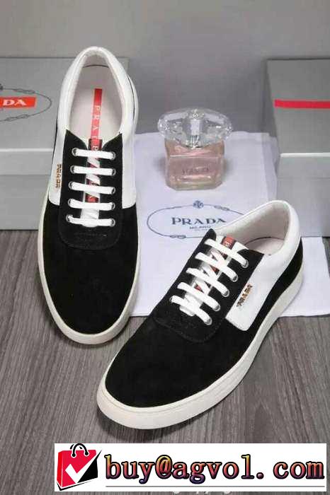 運動系 2015 PRADA プラダ カジュアルシューズ 2色可選 抗菌?防臭加工