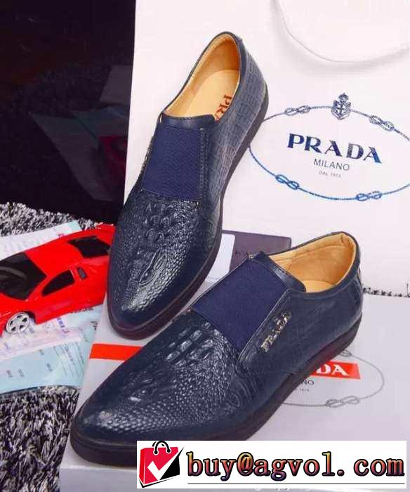 便利性が高い！ 2015 PRADA プラダ スリップオン 革靴 2色可選