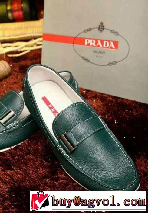 究極柔らかい質感 2015 個性派 PRADA プラダ ビジネスシューズ 革靴