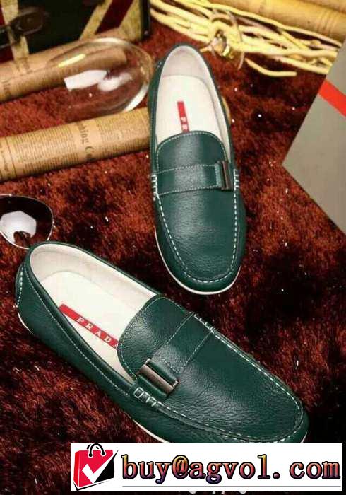 究極柔らかい質感 2015 個性派 PRADA プラダ ビジネスシューズ 革靴