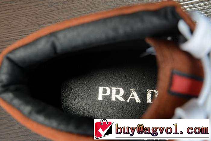 素朴なデザイン 2015 PRADA プラダ ハイカットスニーカー 2色可選 抗菌?防臭加工