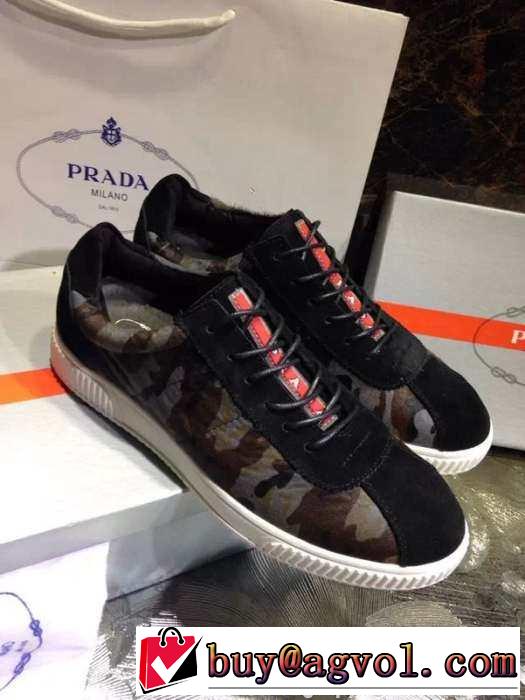 迷彩柄アイテム 2015 PRADA プラダ スニーカー 軽い履き心地 2色可選