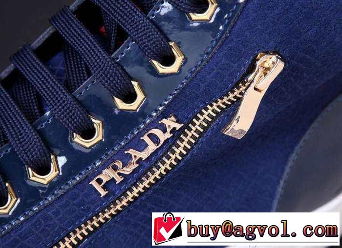 ランキングの個性派 2015 PRADA プラダ 軽量で疲れにくい ハイカットスニーカー 2色可選