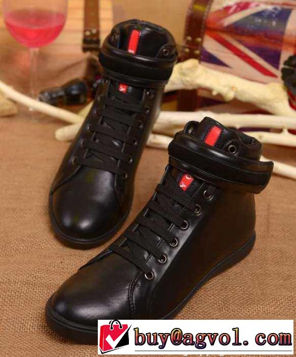 超目玉 2015 PRADA プラダ ハイトップシューズ 3色可選
