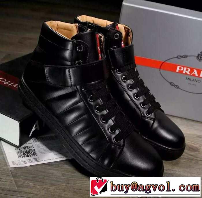 通気性が大変良い　2015秋冬 PRADA プラダ 履き心地　カジュアルシューズ 2色可選