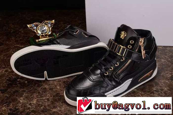 ポップなファッション  2015 VERSACE ヴェルサーチ 希少 ハイカットスニーカー 3色可選