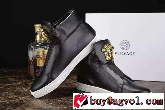 大好評! 2015 VERSACE ヴェルサーチ ハイカットスニーカー 抗菌?防臭加工 2色可選