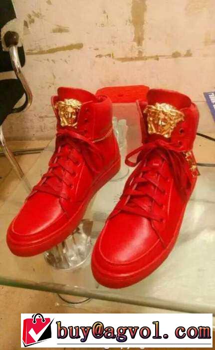 美品　2015 VERSACE ヴェルサーチ  ハイカットスニーカー　耐久性に優れ
