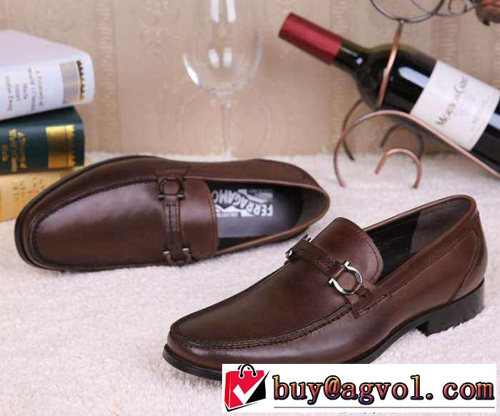 ムダな装飾を排したデザイン 2015 FERRAGAMO サルヴァトーレフェラガモ レザーシューズ靴 ビジネスシューズ 2色可選