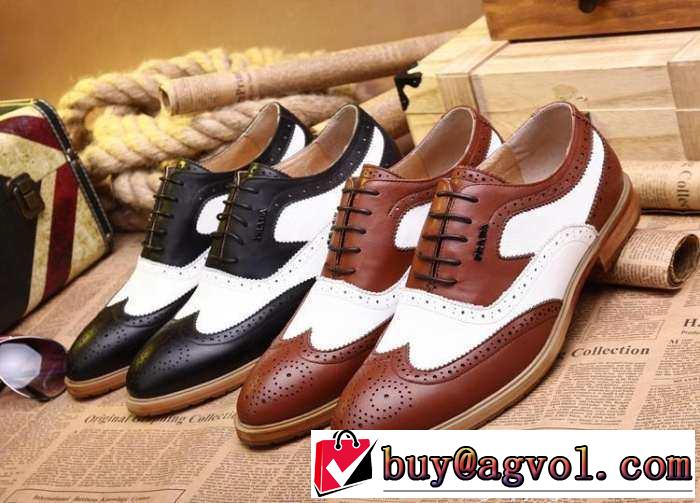 ファション性　2015 PRADA プラダ 　人気販売　ビジネスシューズ 2色可選