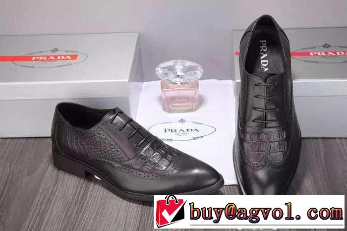 格安　2015 PRADA プラダ 満点　レザーシューズ靴 
