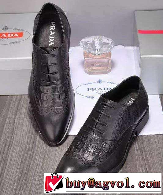 格安　2015 PRADA プラダ 満点　レザーシューズ靴 