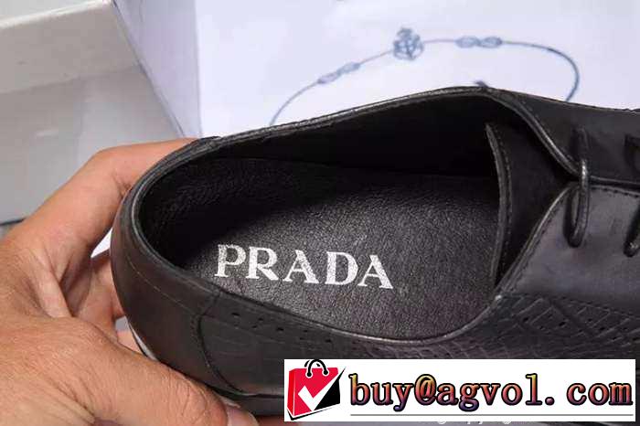 格安　2015 PRADA プラダ 満点　レザーシューズ靴 