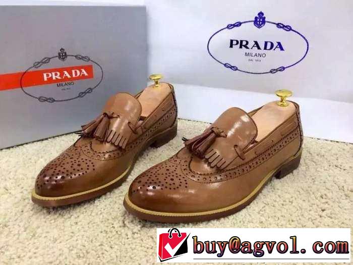 激安販売　2015 PRADA プラダ　今季セール　 レザーシューズ靴 2色可選