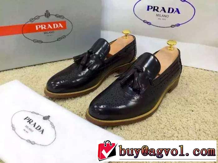 激安販売　2015 PRADA プラダ　今季セール　 レザーシューズ靴 2色可選