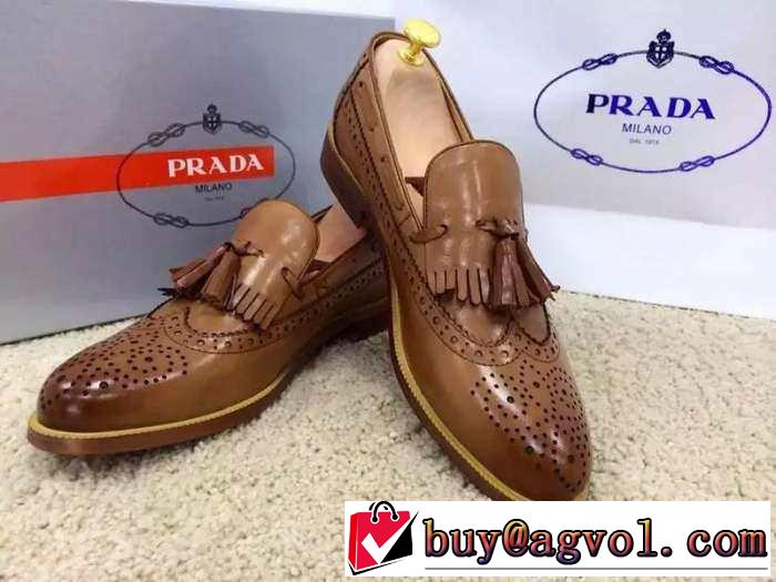 激安販売　2015 PRADA プラダ　今季セール　 レザーシューズ靴 2色可選