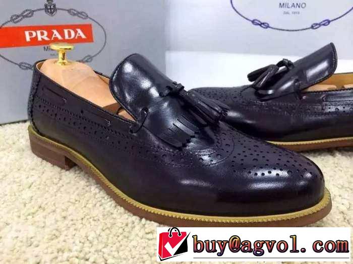 激安販売　2015 PRADA プラダ　今季セール　 レザーシューズ靴 2色可選