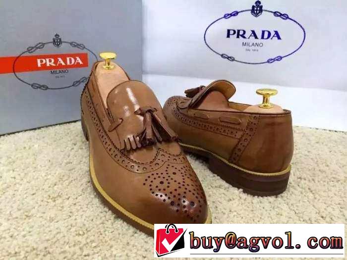激安販売　2015 PRADA プラダ　今季セール　 レザーシューズ靴 2色可選