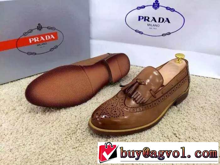 激安販売　2015 PRADA プラダ　今季セール　 レザーシューズ靴 2色可選