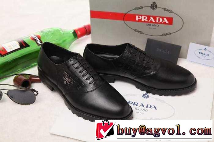 格安　2015 PRADA プラダ 高級感に溢れる　ビジネスシューズ