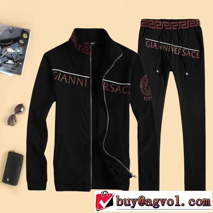 着回し度抜群の　2015秋冬 VERSACE ヴェルサーチ 人気　セットアップ上下 2色可選