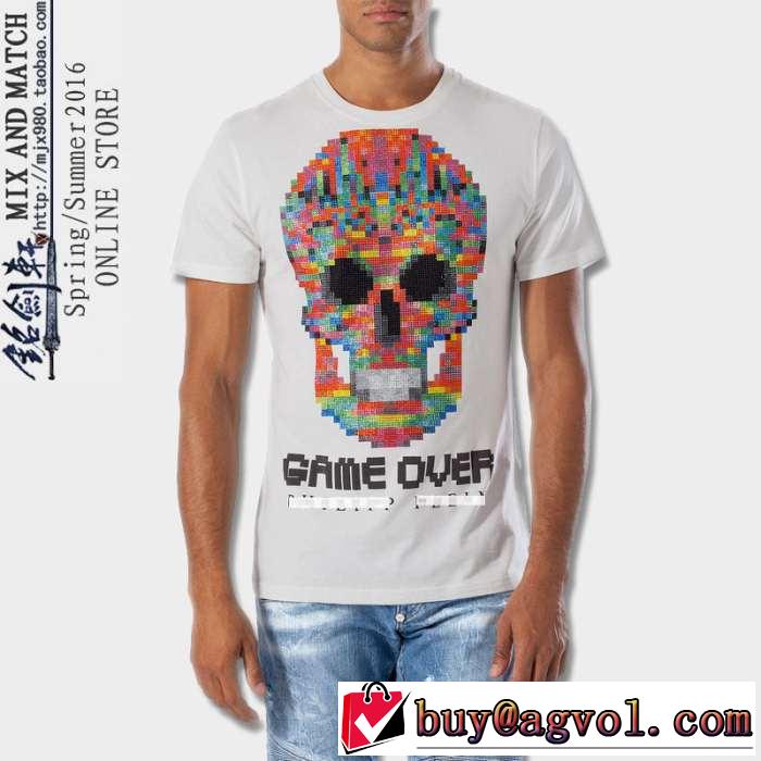 超レア 2016春夏 PHILIPP PLEIN フィリッププレイン 半袖Tシャツ 2色可選