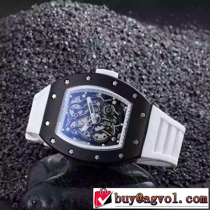 大人気☆NEW!! 2016 richard mille リシャールミル 透かし彫りムーブメント 男性用腕時計 2色可選