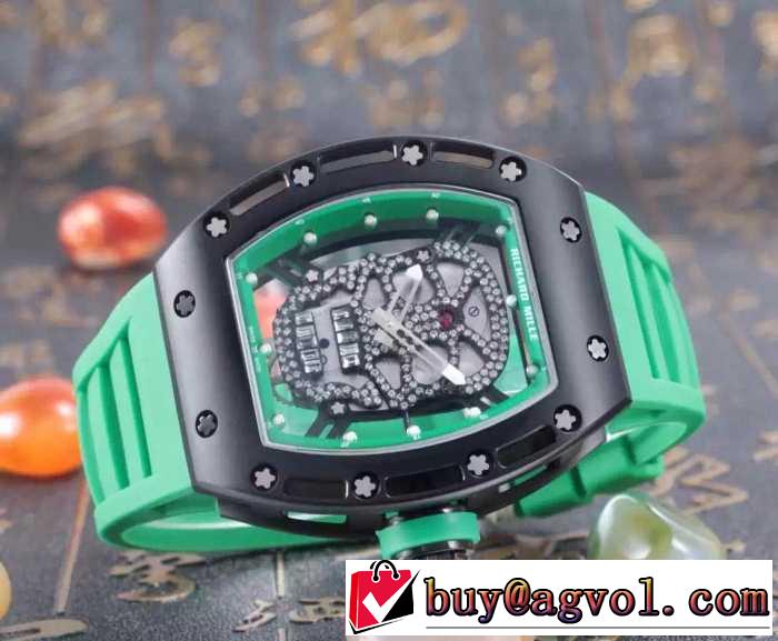 ファッション 人気 2016リシャールミル  RICHARD MILLE 透かし彫りムーブメント 男性用腕時計