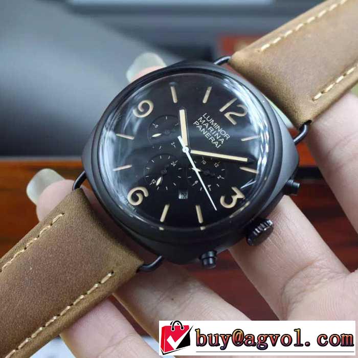 人気が爆発 2016  パネライ PANERAI 6針クロノグラフ 日付表示 腕時計