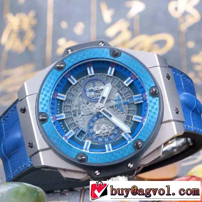 スタイルアップ効果 2016 ウブロ  HUBLOT 5針クロノグラフ 日付表示 男性用腕時計 3色可選