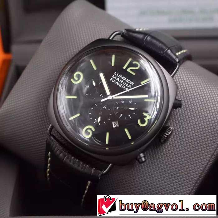 欧米韓流/雑誌 2016  パネライ PANERAI 6針クロノグラフ 日付表示 腕時計