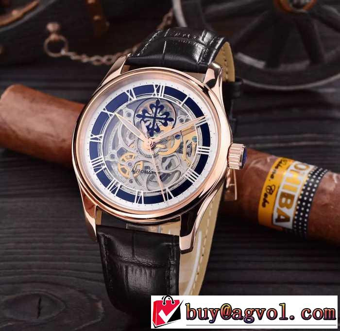 首胸ロゴ 2016 パテックフィリップPatek Philippe  3針クロノグラフ 透かし彫りムーブメント 男女兼用腕時計