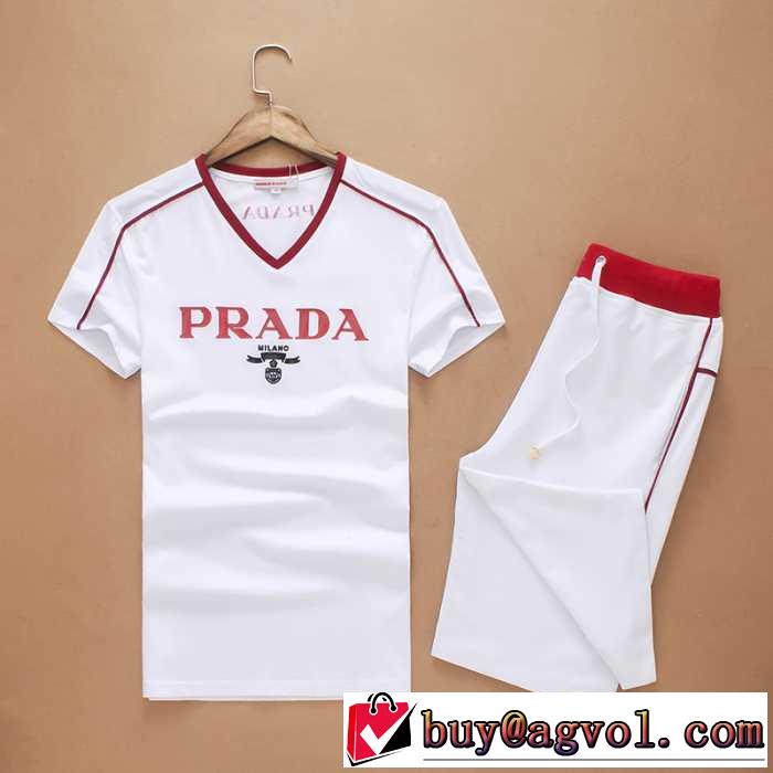 海外セレブ愛用 2016春夏 プラダ PRADA 半袖セットアップ 2色可選