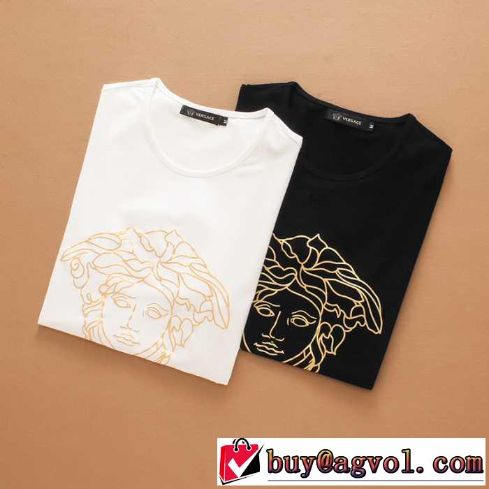 セレブ風  2016春夏 ヴェルサーチ VERSACE 半袖Tシャツ 2色可選