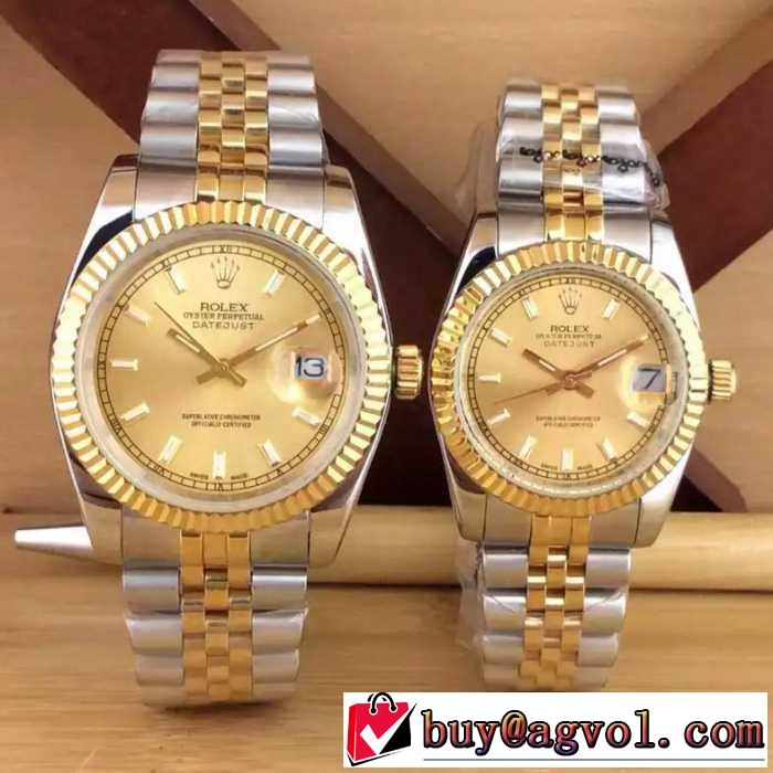 人気新品★超特価★ 2016 ROLEX ロレックス 輸入クオーツムーブメント 恋人腕時計 6色可選