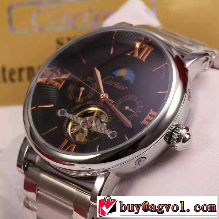 2016 超目玉 CARTIER カルティエ 機械式（自動巻き）ムーブメント 男性用腕時計 4色可選