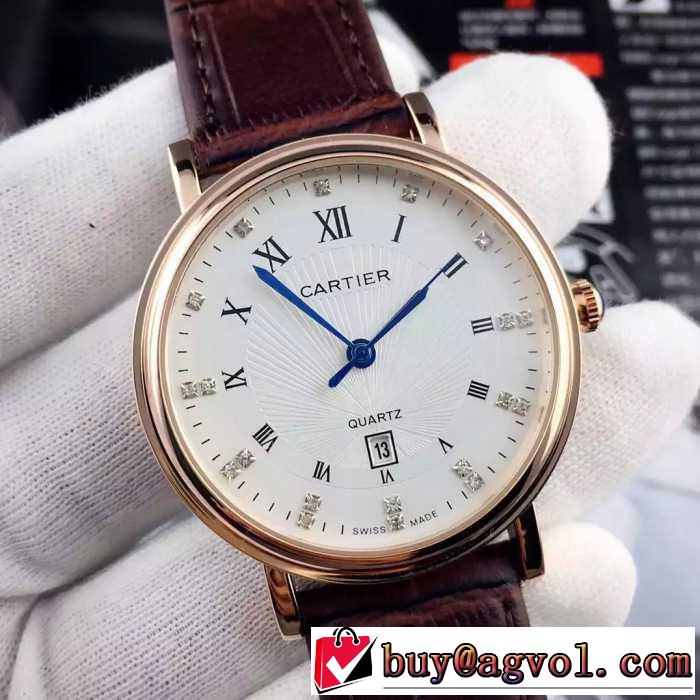 2016 CARTIER カルティエ人気商品登場 輸入 クオーツ ムーブメント 40mm 男性用腕時計 4色可選