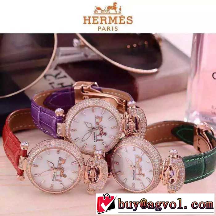 2016 選べる極上HERMES エルメス スイス輸入クオーツムーブメント 女性用腕時計 3色可選