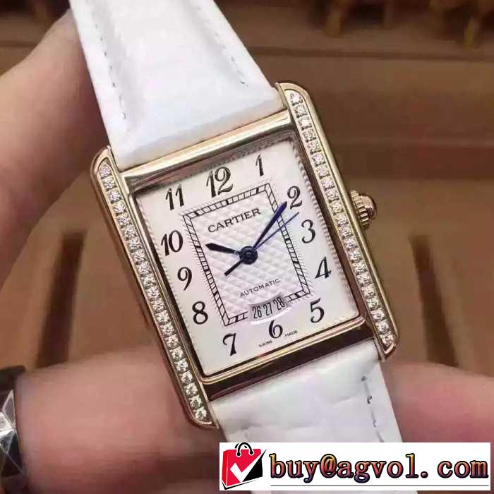 ムダな装飾を排したデザイン2016 CARTIER カルティエ サファイヤクリスタル風防 スイスムーブメントETA2671 女性用腕時計 5色可選