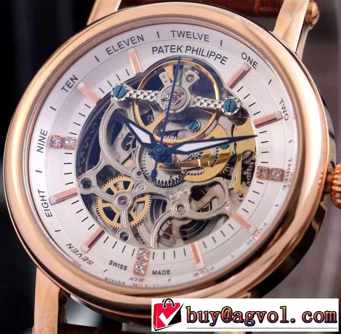 個性的なデザイン  2016 Patek Philippe パテックフィリップ 透かし彫りムーブメント 男性用腕時計 5色可選