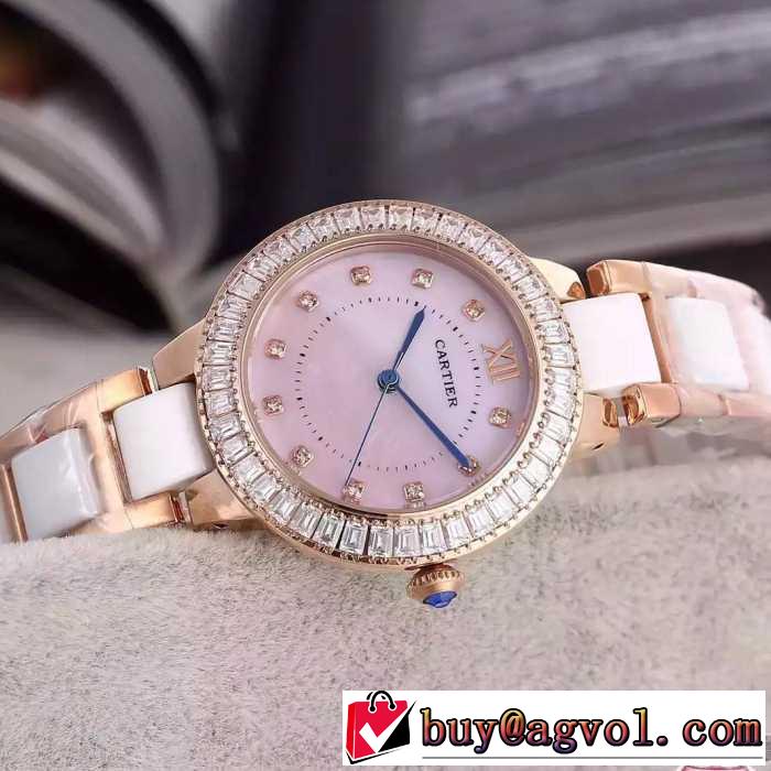 2016 CARTIER カルティエ サイズ豊富 ダイヤベゼル 女性用腕時計 32mm 5色可選
