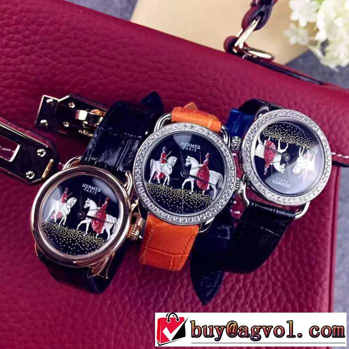 2016 耐久性のある HERMES エルメス ダイヤベゼル 女性用腕時計 多色選択可