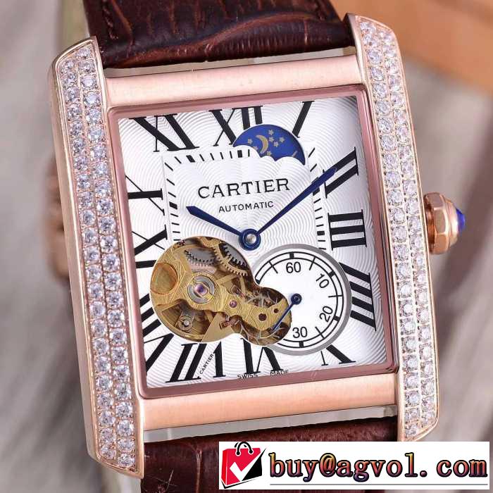 着心地抜群 2016 CARTIER カルティエ 透かし彫りムーブメント 男性用腕時計 多色選択可